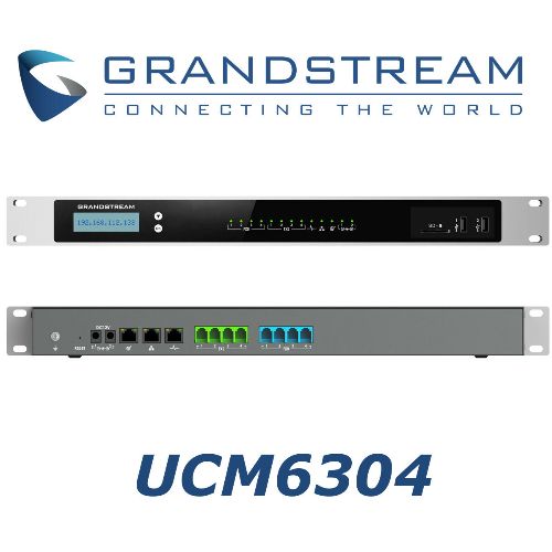 Grandstream UCM6304 IPPBX, 4 FXO, 4 FXS, 2000 Users, 300 Concurrent Calls